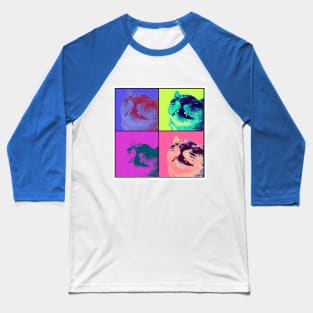 Pop Art Tabby Cat Baseball T-Shirt